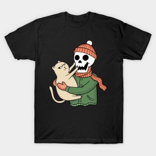 Cozy skull and cat T-Shirt